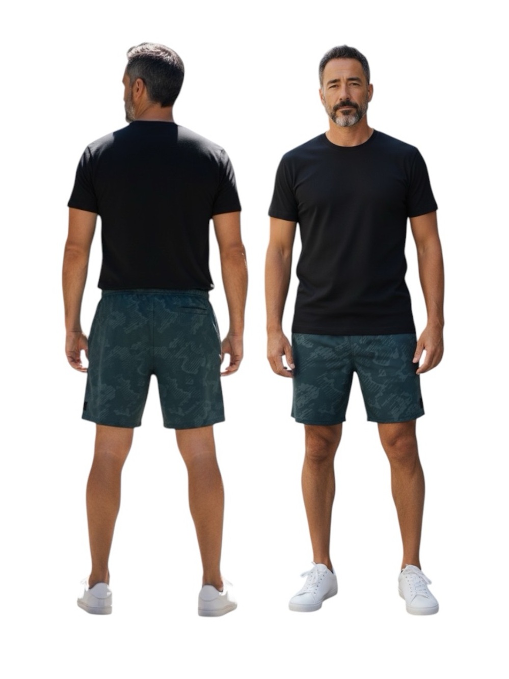 Reebok Men's Flow Teal Green Camouflage Athletic Shorts